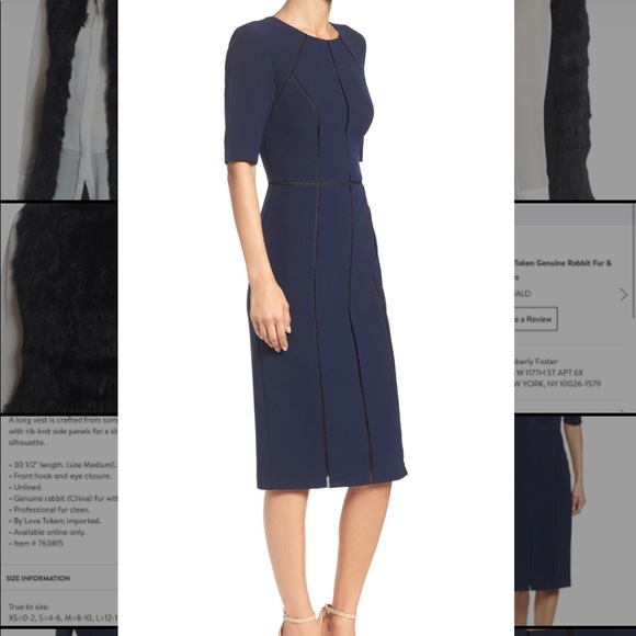 Maggy London Solid Dream Crepe - Navy Size 4 - Picture 1 of 8